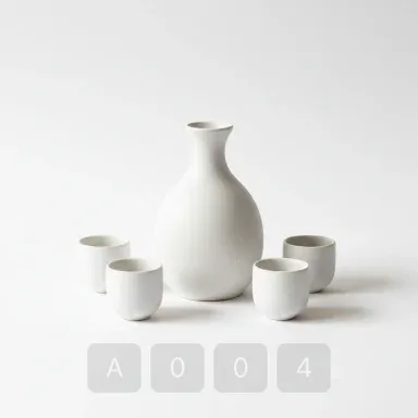 A004-02 Modern Essential Ceramic Sake Set - View 1