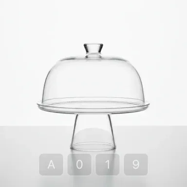 A019-01 Studio Emerald Glass Cake Stand - View 1