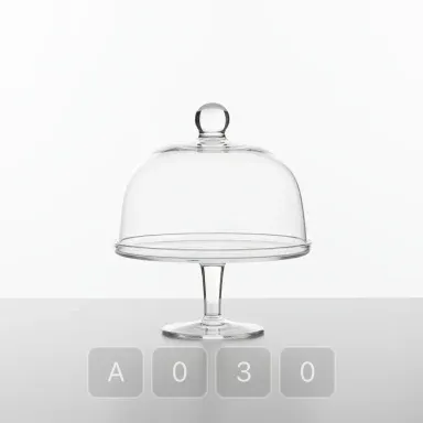 A030-02 Modern Sovereign Glass Cake Stand - View 1