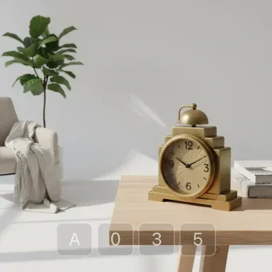A035-03 Parisian Zenith Brass Desk Clock - View 1