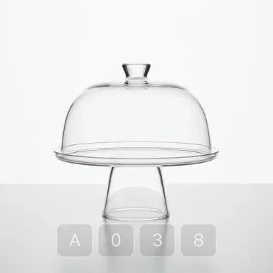 A038-01 Vintage Pearl Glass Cake Stand - View 1