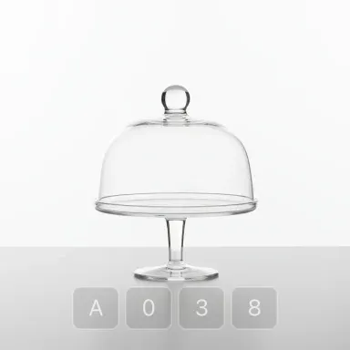 A038-02 Modern Pearl Glass Cake Stand - View 1