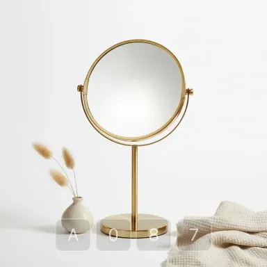 A087-04 Hamptons Choice Brass Table Mirror - View 1