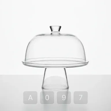 A097-01 Studio Platinum Glass Cake Stand - View 1