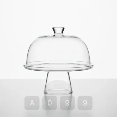 A099-01 Studio Emerald Glass Cake Stand - View 1