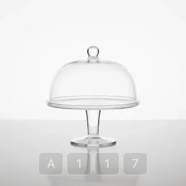 A117-03 Parisian Platinum Glass Cake Stand - View 1