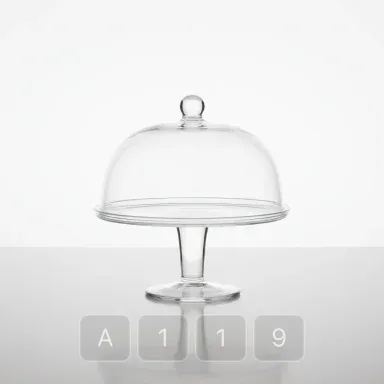 A119-03 Parisian Emerald Glass Cake Stand - View 1