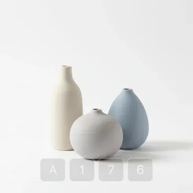 A176-01 Vintage Sterling Ceramic Bud Vase - View 1