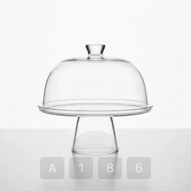 A186-01 Vintage Grand Glass Cake Stand - View 1