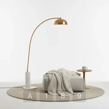 A189-03 Parisian Exceptional Brass Floor Lamp - View 1