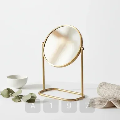 A197-01 Studio Platinum Brass Table Mirror - View 1