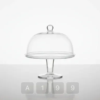 A199-03 Parisian Emerald Glass Cake Stand - View 1