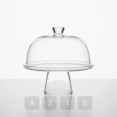 A216-01 Vintage Sterling Glass Cake Stand - View 1