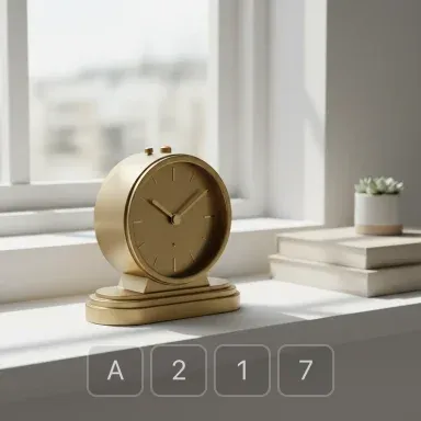 A217-01 Studio Platinum Brass Desk Clock - View 1