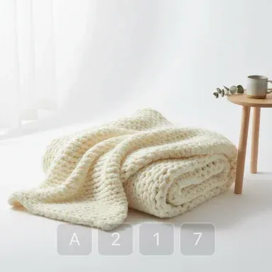 A217-02 Atelier Platinum Cotton Blanket - View 1