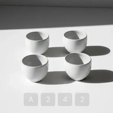 A242-04 Artisan Refined Ceramic Espresso Cups - View 1
