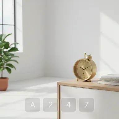 A247-04 Hamptons Choice Brass Desk Clock - View 1