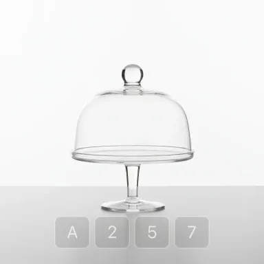 A257-02 Atelier Platinum Glass Cake Stand - View 1