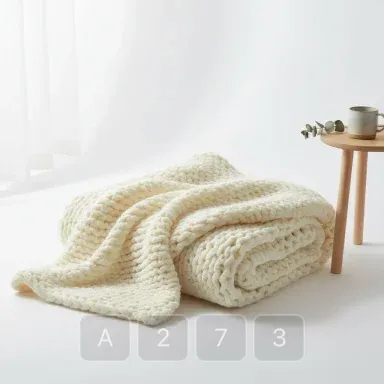 A273-02 Atelier Pristine Cotton Blanket - View 1