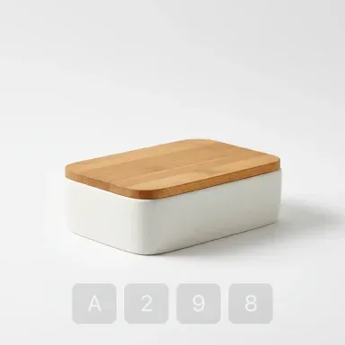 A298-02 Modern Pearl Ceramic Butter Dish - View 1