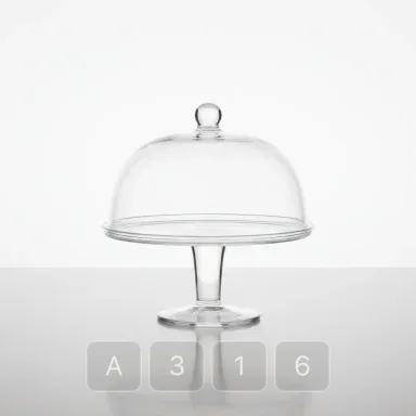 A316-03 Classic Sterling Glass Cake Stand - View 1