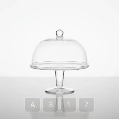 A317-03 Parisian Platinum Glass Cake Stand - View 1