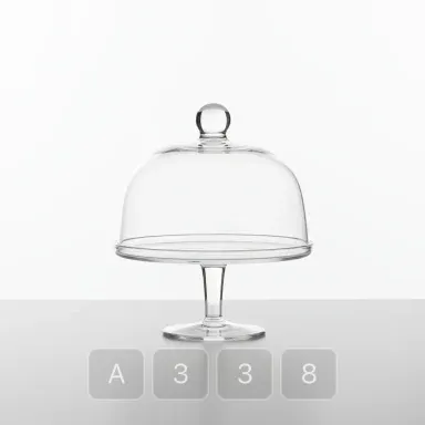 A338-02 Modern Pearl Glass Cake Stand - View 1