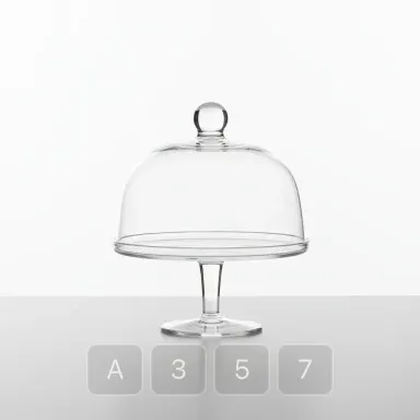 A357-02 Atelier Platinum Glass Cake Stand - View 1