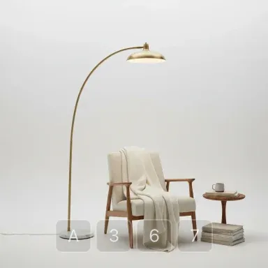 A367-04 Hamptons Choice Brass Floor Lamp - View 1