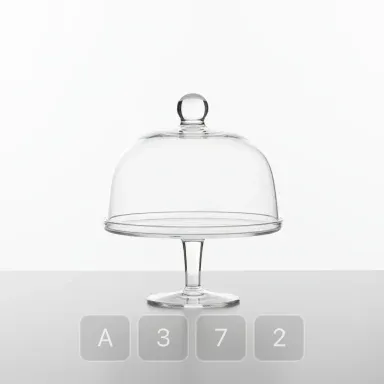 A372-02 Modern Stately Glass Cake Stand - View 1