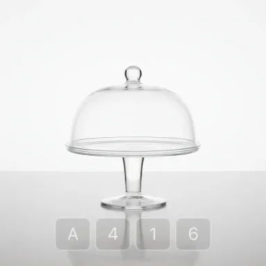 A416-03 Classic Sterling Glass Cake Stand - View 1