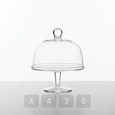 A430-02 Modern Sovereign Glass Cake Stand - View 1