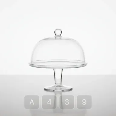 A439-03 Parisian Emerald Glass Cake Stand - View 1
