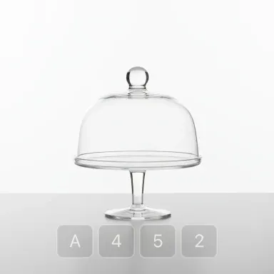 A452-02 Modern Stately Glass Cake Stand - View 1
