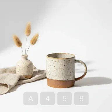 A458-02 Modern Pearl Ceramic Coffee Mug - View 1