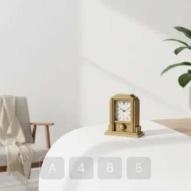 A465-02 Atelier Prime Brass Desk Clock - View 1