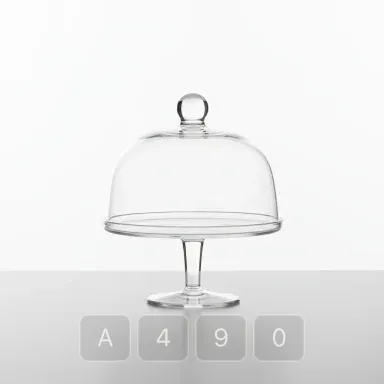 A490-02 Modern Sovereign Glass Cake Stand - View 1