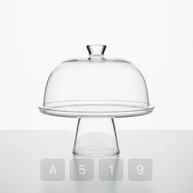 A519-01 Studio Emerald Glass Cake Stand - View 1