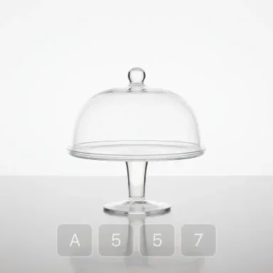 A557-03 Parisian Platinum Glass Cake Stand - View 1