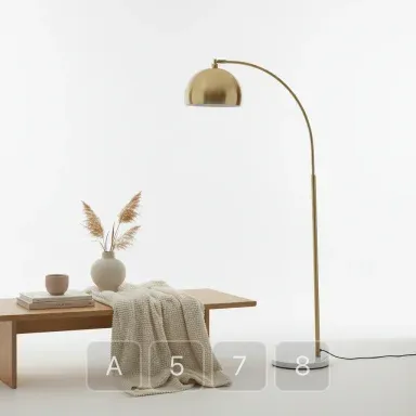 A578-01 Vintage Pearl Brass Floor Lamp - View 1