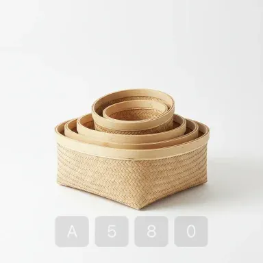 A580-03 Classic Premium Bamboo Storage Basket - View 1