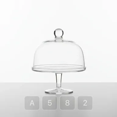 A582-02 Modern Refined Glass Cake Stand - View 1