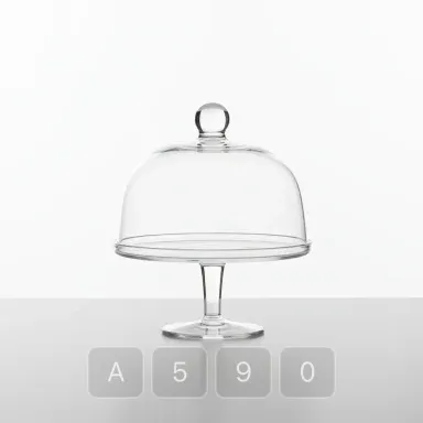 A590-02 Modern Sovereign Glass Cake Stand - View 1