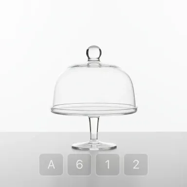 A612-02 Modern Stately Glass Cake Stand - View 1