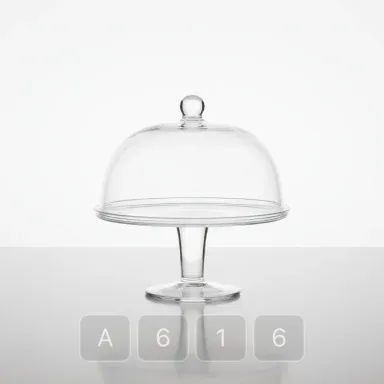 A616-03 Classic Sterling Glass Cake Stand - View 1