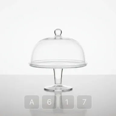 A617-03 Parisian Platinum Glass Cake Stand - View 1
