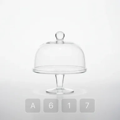 A617-04 Hamptons Platinum Glass Cake Stand - View 1