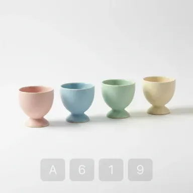 A619-04 Hamptons Emerald Ceramic Egg Cups - View 1