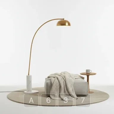 A637-03 Parisian Platinum Brass Floor Lamp - View 1
