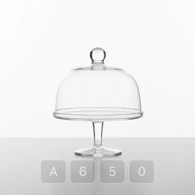A650-02 Modern Sovereign Glass Cake Stand - View 1